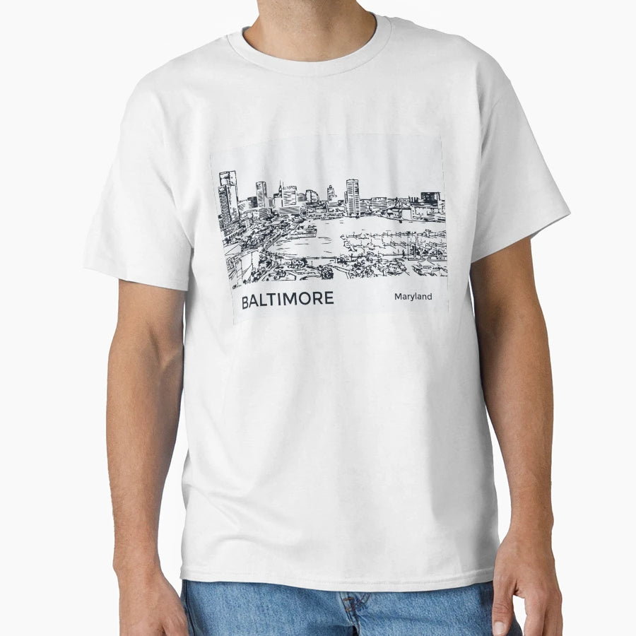 Baltimore Maryland T-Shirt - Casual Everyday Wear for Adults - T-Shirt, Sweatshirt, Hoodie