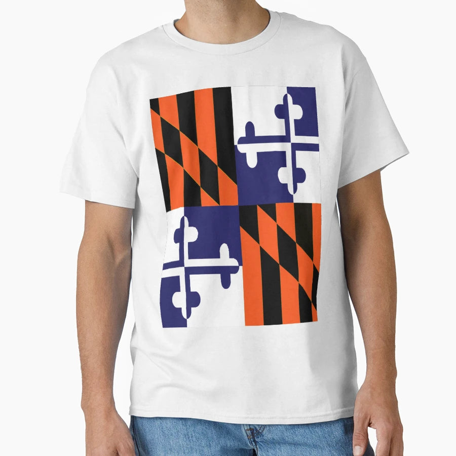Maryland State Flag Art Banner T-Shirt - Custom Art Print for Adults - T-Shirt, Sweatshirt, Hoodie