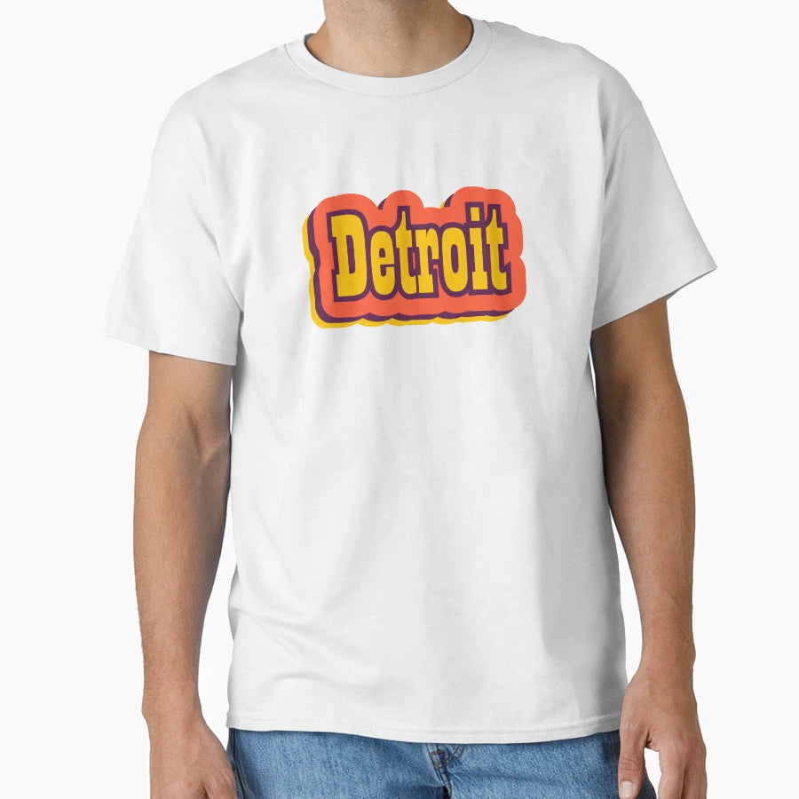 Detroit Michigan Typography T-Shirt - Custom Art Print Unisex - T-Shirt, Sweatshirt, Hoodie