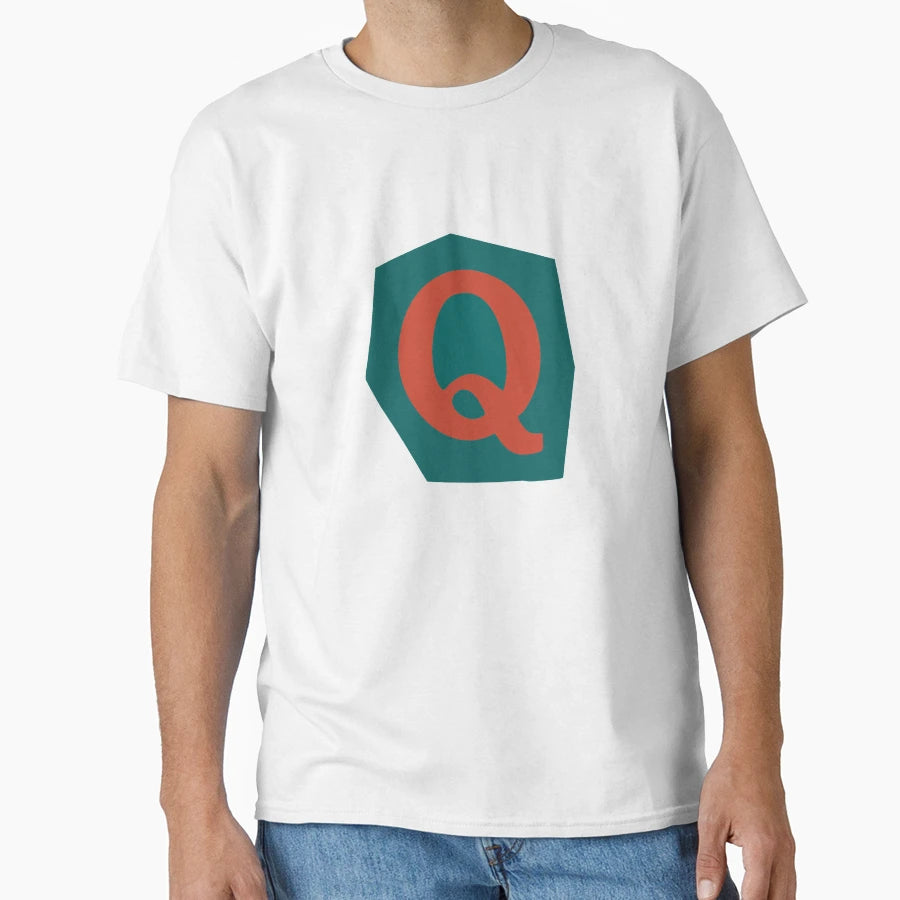 Letter Q Colorful Cutout Paper T-Shirt - Minimalist Print for Adults - T-Shirt, Sweatshirt, Hoodie
