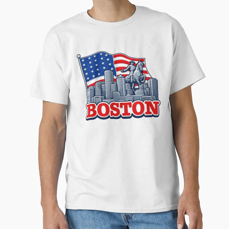 Great Patriot City Boston Massachusetts T-Shirt - Trendy Graphic Men Women - T-Shirt, Sweatshirt, Hoodie