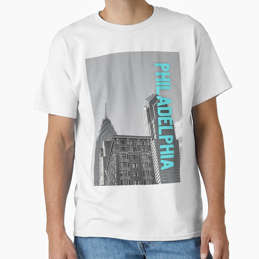 Downtown Philadelphia Summer Day T-Shirt - Unique Graphic Men Women - T-Shirt, Sweatshirt, Hoodie