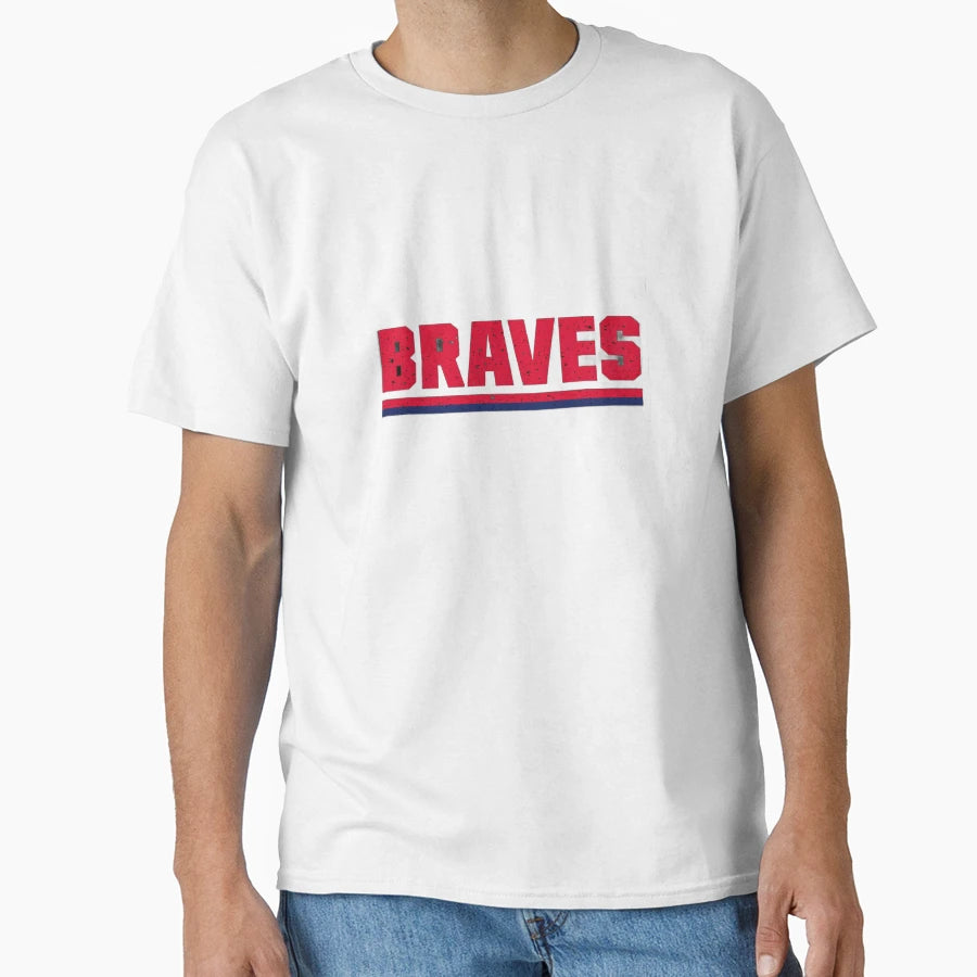 Braves Distressed Typography Bold Red T-Shirt - Minimalist Print Unisex - T-Shirt, Sweatshirt, Hoodie