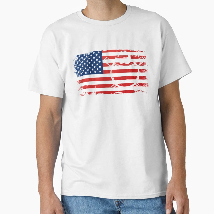 Baseball Fan Usa Flag America T-Shirt - Fun Novelty Design for Adults - T-Shirt, Sweatshirt, Hoodie