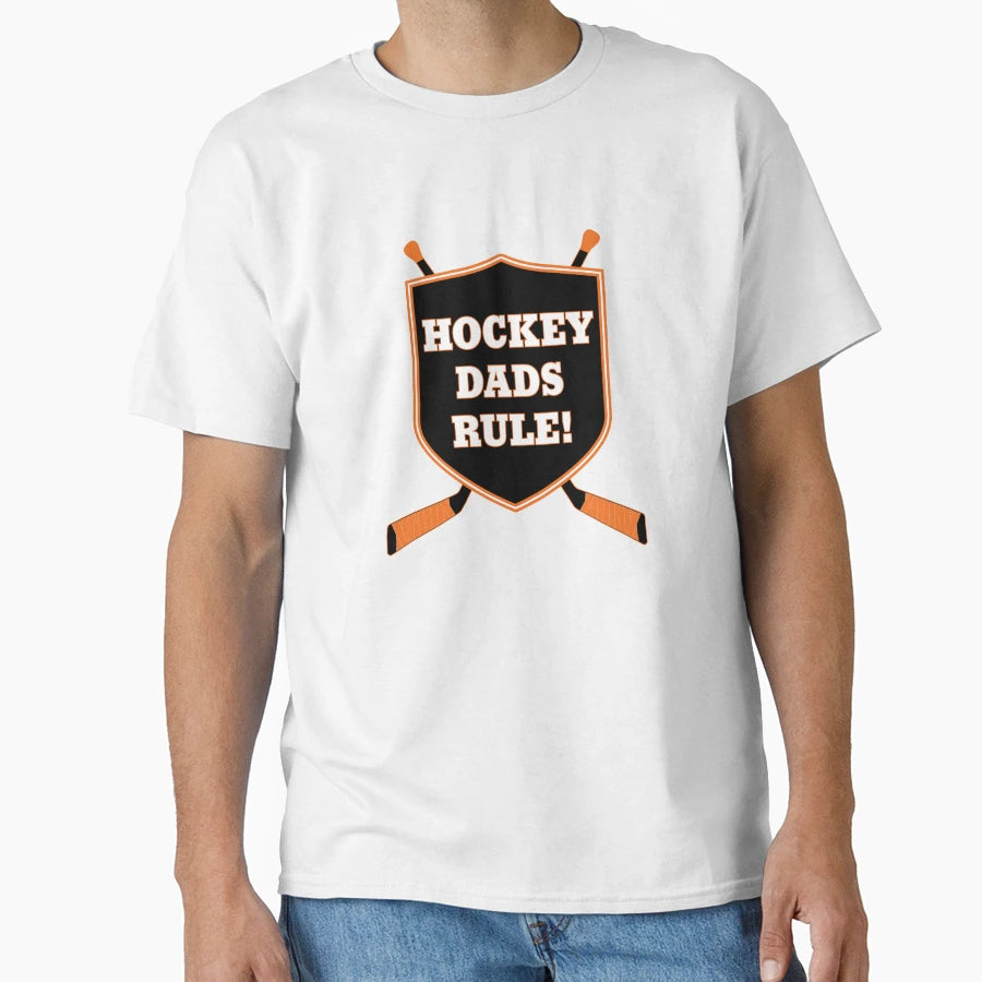 Hockey Dads Rule Anaheim Duck Colors T-Shirt - Fun Novelty Design Unisex - T-Shirt, Sweatshirt, Hoodie