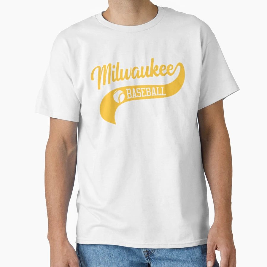 Milwaukee Baseball Swoosh T-Shirt - Novelty Apparel Unisex - T-Shirt, Sweatshirt, Hoodie