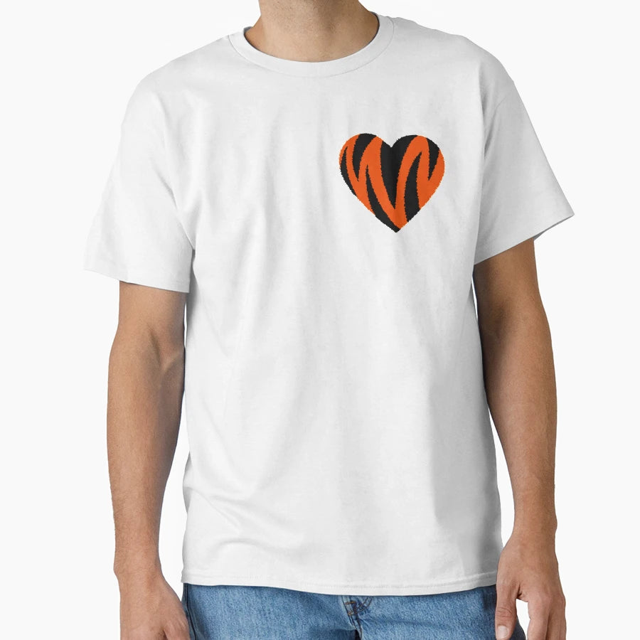 Striped Heart T-Shirt - Graphic Print for Adults - T-Shirt, Sweatshirt, Hoodie