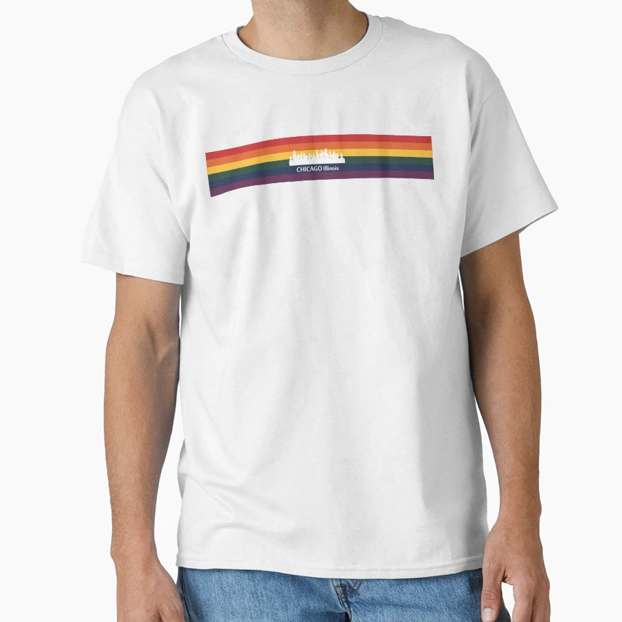 Chicago Illinois Usa Skyline City T-Shirt - Aesthetic Graphic Men Women - T-Shirt, Sweatshirt, Hoodie