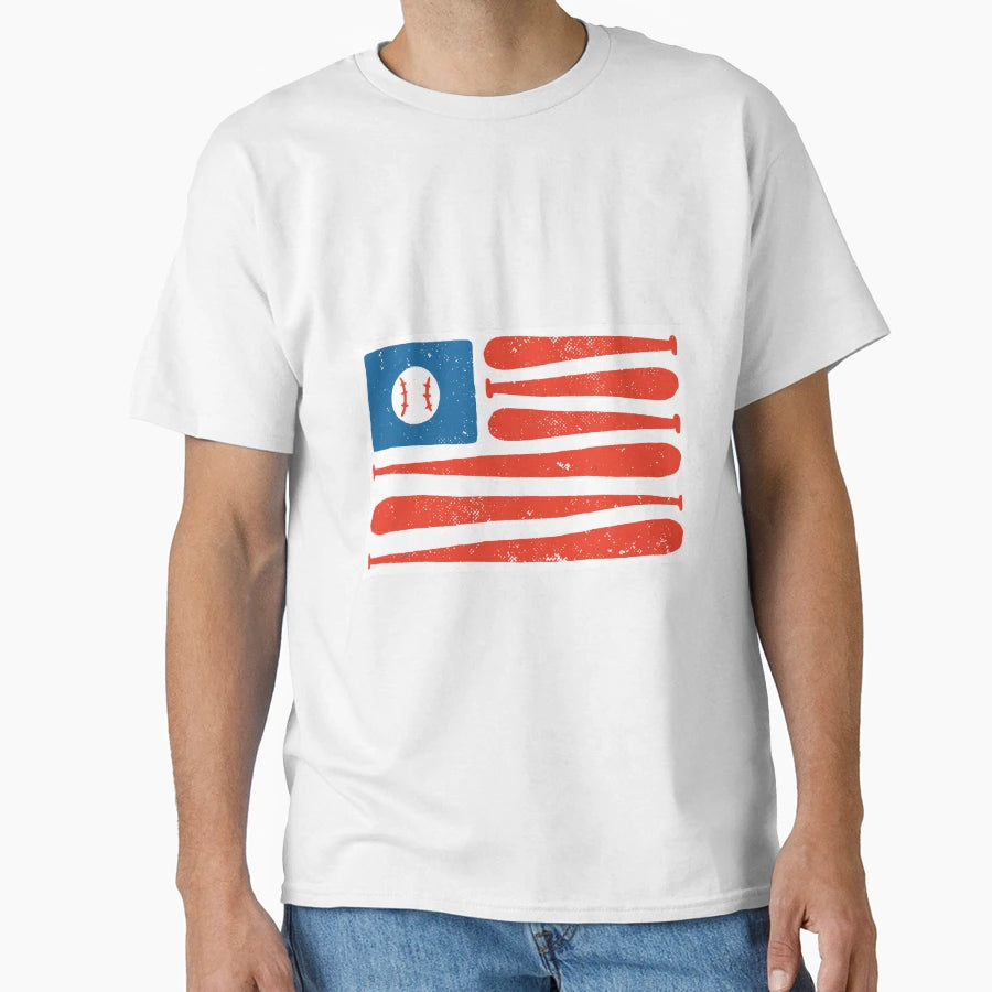 Baseball American Flag T-Shirt - Streetwear Style for Adults - T-Shirt, Sweatshirt, Hoodie