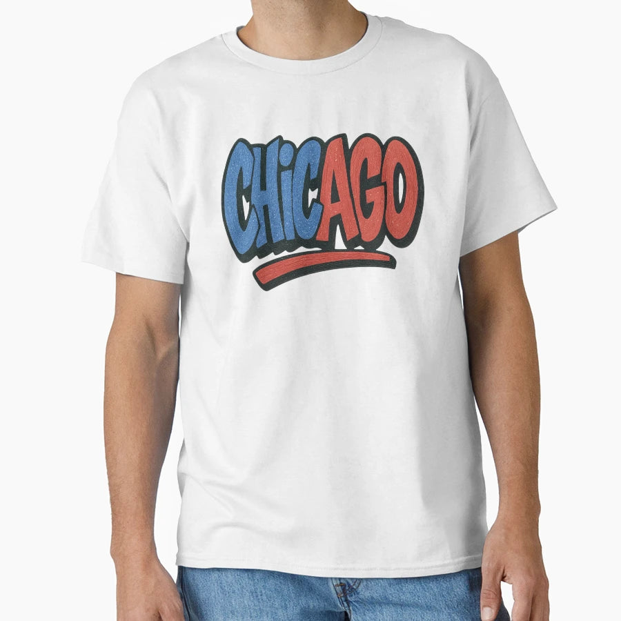 Chicago Graffiti Logo Drawn Colored T-Shirt - Custom Art Print for Adults - T-Shirt, Sweatshirt, Hoodie