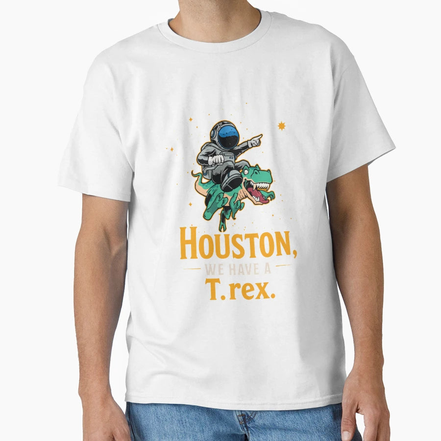 Cosmic Adventure Meets Prehistoric T-Shirt - Trendy Graphic for Adults - T-Shirt, Sweatshirt, Hoodie