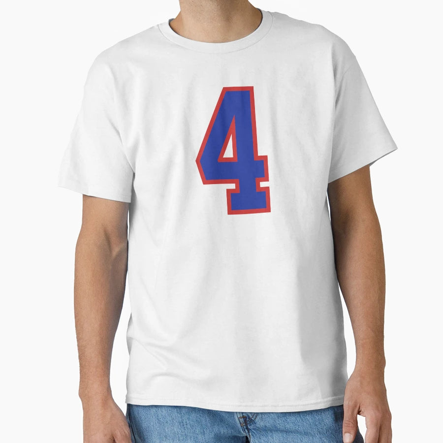 Number 4 Blue Red Sports Jersey Four T-Shirt - Fun Novelty Design Unisex - T-Shirt, Sweatshirt, Hoodie