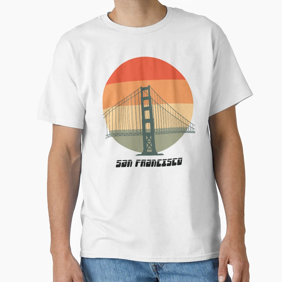 San Francisco Golden Gate Bridge T-Shirt - Minimalist Print Men Women - T-Shirt, Sweatshirt, Hoodie