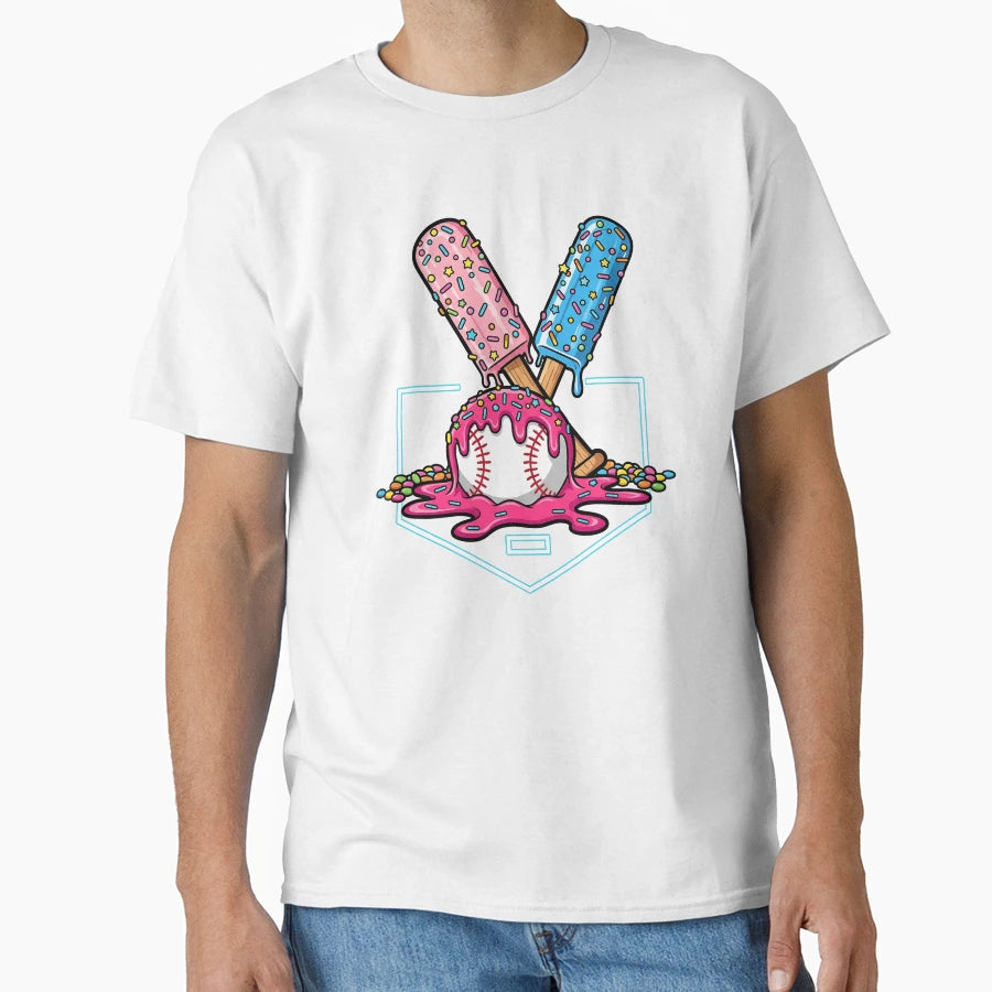 Ice Cream Baseball Drip Respect T-Shirt - Fun Novelty Design Men Women - T-Shirt, Sweatshirt, Hoodie