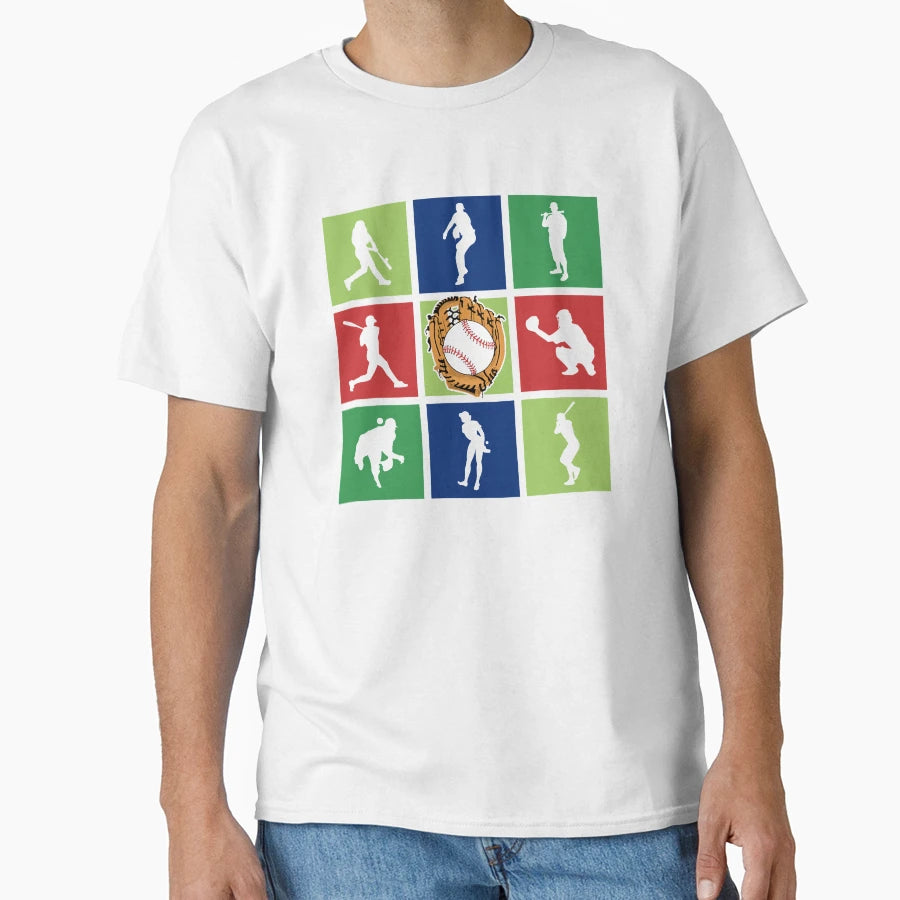 Baseball Pop Art Like Players Shapes Glove T-Shirt - Unique Graphic Unisex - T-Shirt, Sweatshirt, Hoodie