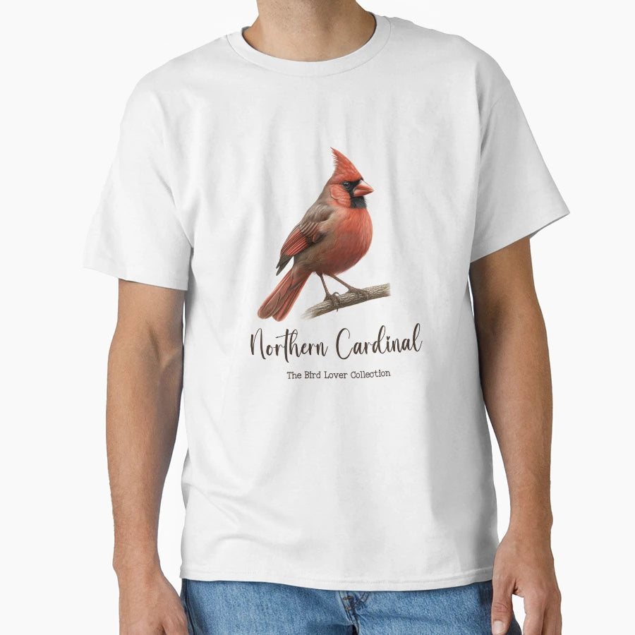 Northern Cardinal Bird Lover T-Shirt - Minimalist Print for Adults - T-Shirt, Sweatshirt, Hoodie
