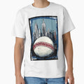 Dynamic Baseball Art City Skyline Large T-Shirt - Unique Graphic Unisex - T-Shirt, Sweatshirt, Hoodie