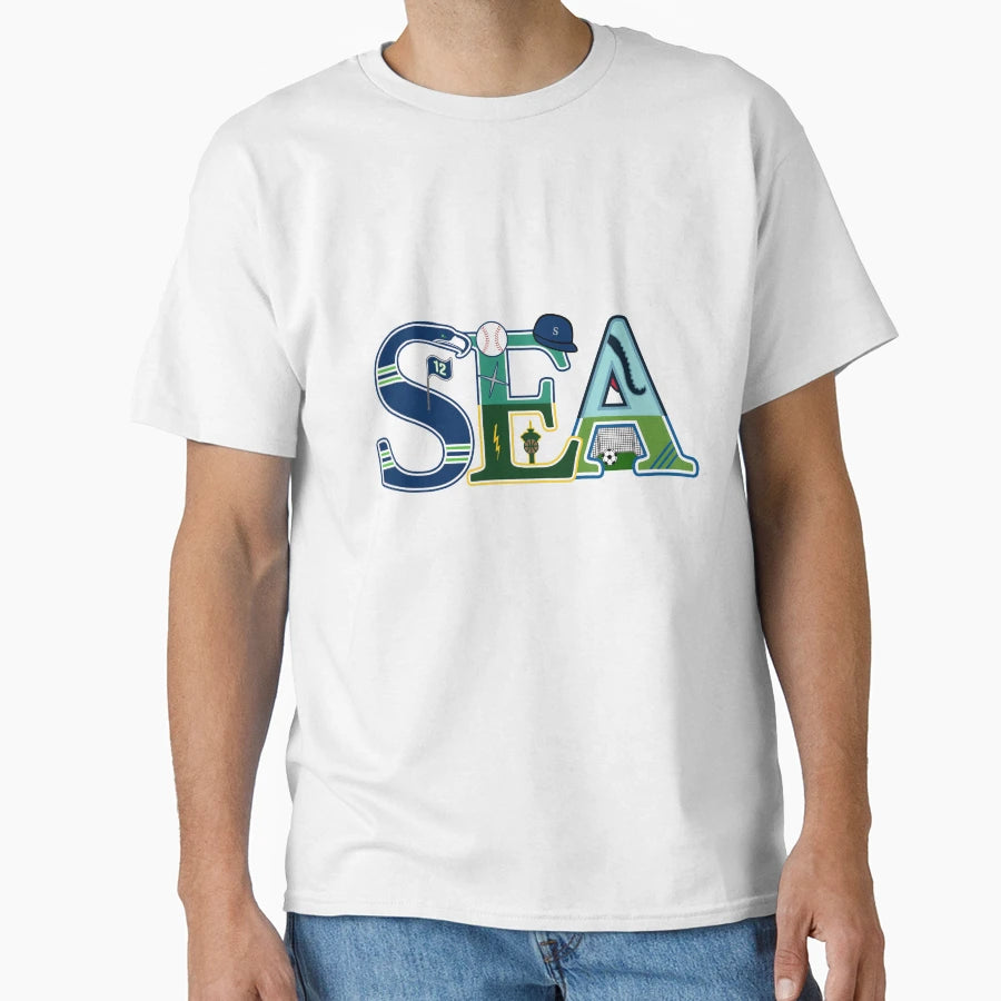 Seattle City Sports 5 Teams T-Shirt - Minimalist Print Men Women - T-Shirt, Sweatshirt, Hoodie