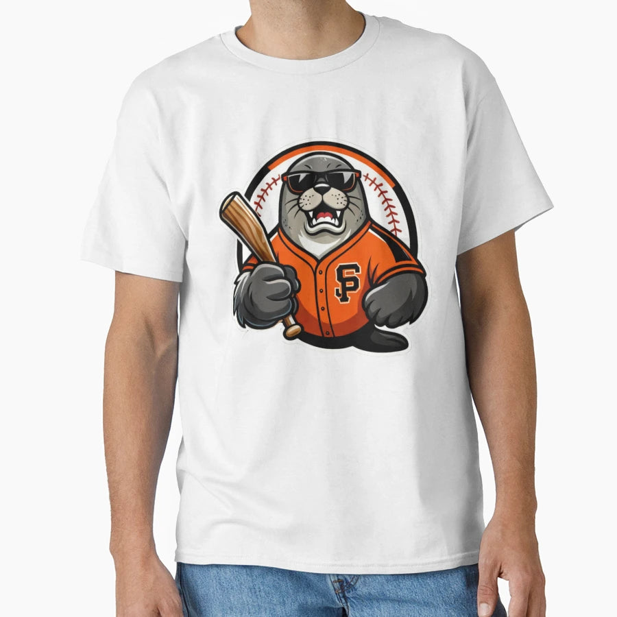 Seal Baseball Mascot Sunglasses T-Shirt - Trendy Graphic for Adults - T-Shirt, Sweatshirt, Hoodie