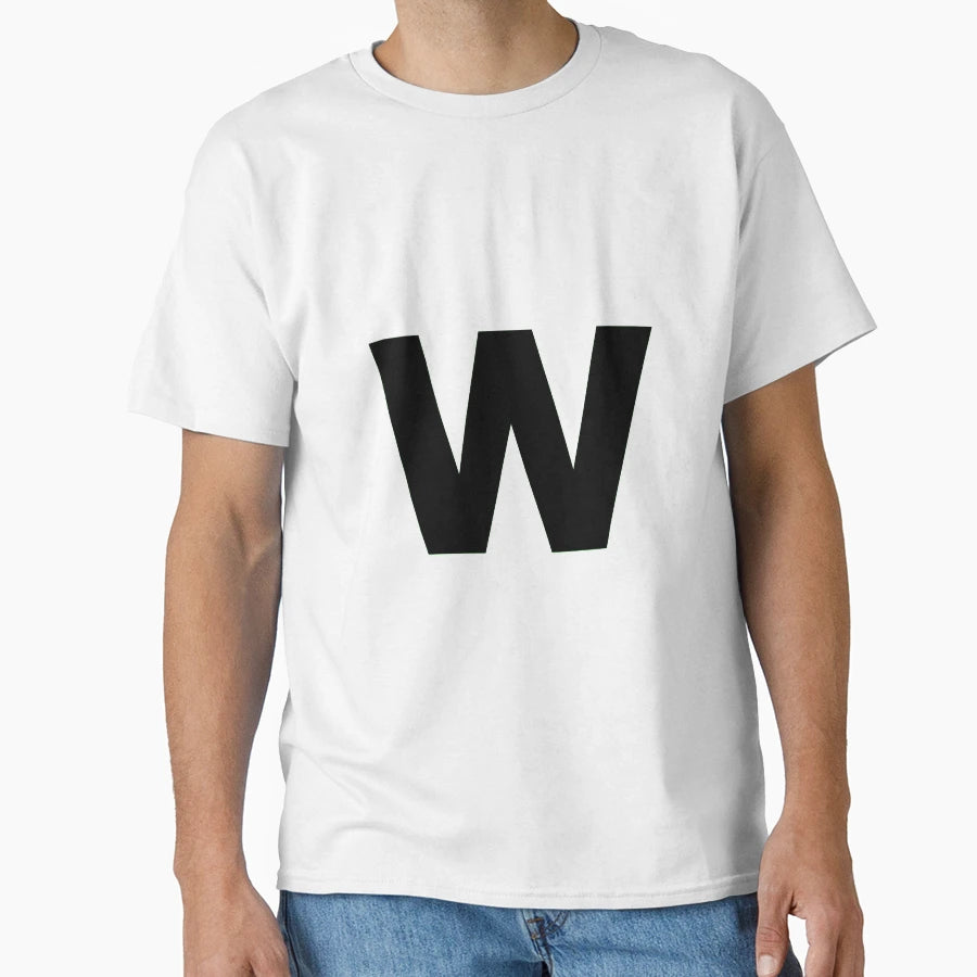 Letter W English Black Lowercase T-Shirt - Minimalist Print Men Women - T-Shirt, Sweatshirt, Hoodie