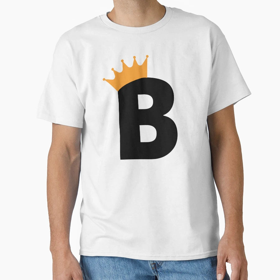 Crowned Monogram Letter B T-Shirt - Streetwear Style for Adults - T-Shirt, Sweatshirt, Hoodie