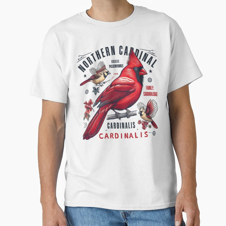 Northern Cardinal 4 T-Shirt - Novelty Apparel for Adults - T-Shirt, Sweatshirt, Hoodie