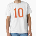 Sports Number 10 Jersey Ten Orange T-Shirt - Custom Art Print Unisex - T-Shirt, Sweatshirt, Hoodie