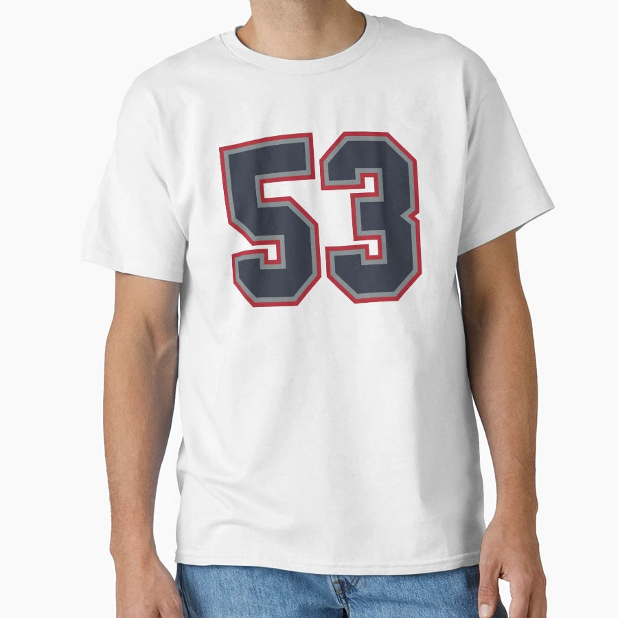 53 Navy Grey Red Sports Number Fifty T-Shirt - Custom Art Print Unisex - T-Shirt, Sweatshirt, Hoodie