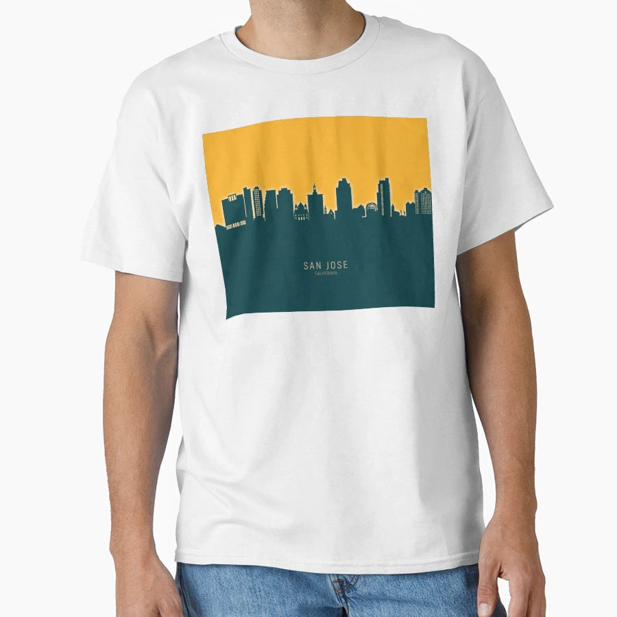 San Jose California Skyline T-Shirt - Unique Graphic Unisex - T-Shirt, Sweatshirt, Hoodie