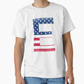 Letter E Capital Alphabet American Flag T-Shirt - Graphic Print for Adults - T-Shirt, Sweatshirt, Hoodie