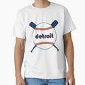 Detroit Throwback Baseball Crossed Bats T-Shirt - Unique Graphic Men Women - T-Shirt, Sweatshirt, Hoodie