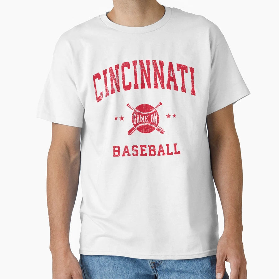 Cincinnati Baseball Throwback T-Shirt - Casual Everyday Wear Unisex - T-Shirt, Sweatshirt, Hoodie