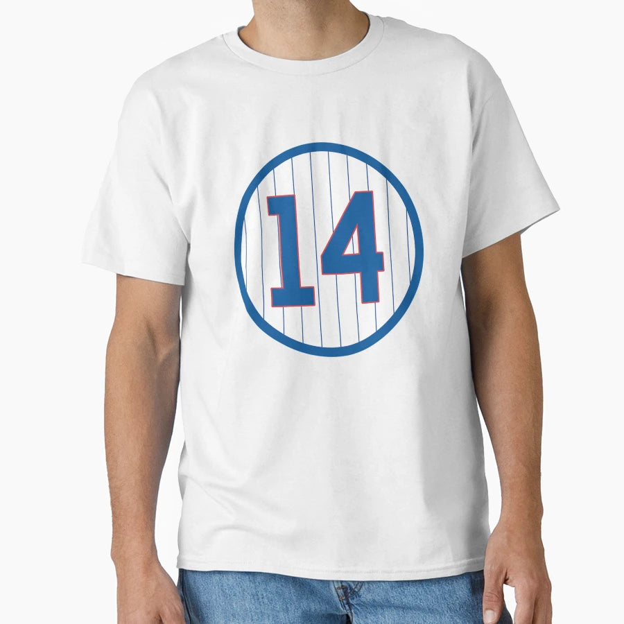 Ernie Banks 14 Jersey Number T-Shirt - Novelty Apparel Unisex - T-Shirt, Sweatshirt, Hoodie