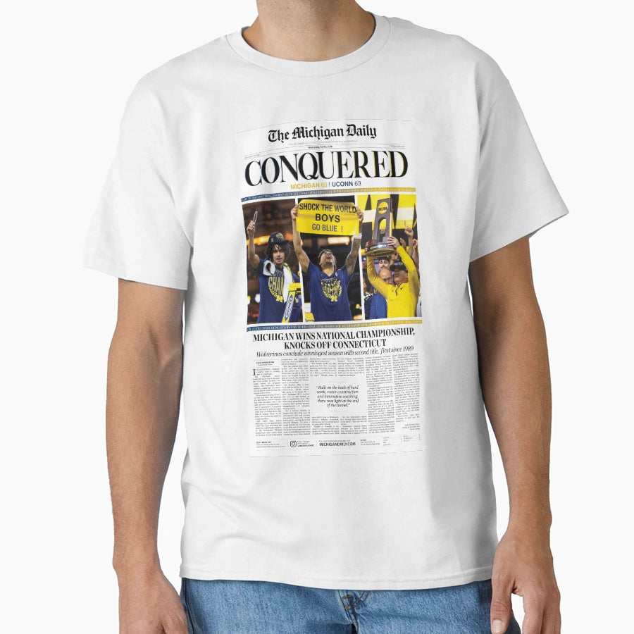 Michigan Daily Front Cover 4 8 26 Mens T-Shirt - Graphic Print Men Women - T-Shirt, Sweatshirt, Hoodie