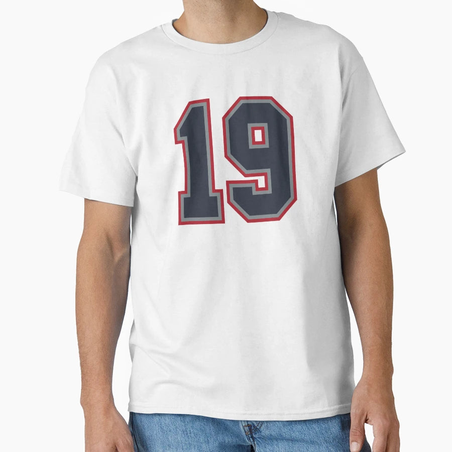 19 Navy Grey Red Sports Number Nineteen T-Shirt - Graphic Print Unisex - T-Shirt, Sweatshirt, Hoodie