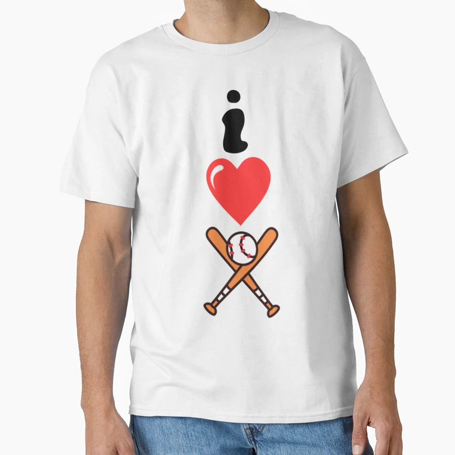 I Love Baseball T-Shirt - Minimalist Print Unisex - T-Shirt, Sweatshirt, Hoodie