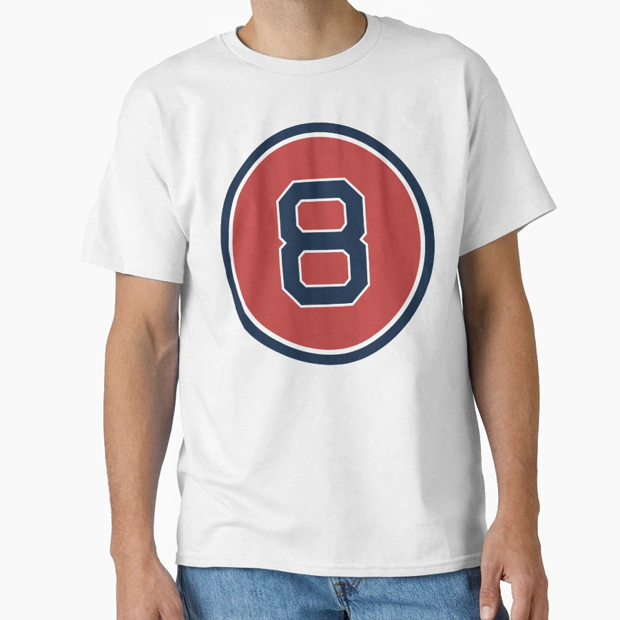 Carl Yastrzemski 8 Jersey Number T-Shirt - Novelty Apparel for Adults - T-Shirt, Sweatshirt, Hoodie