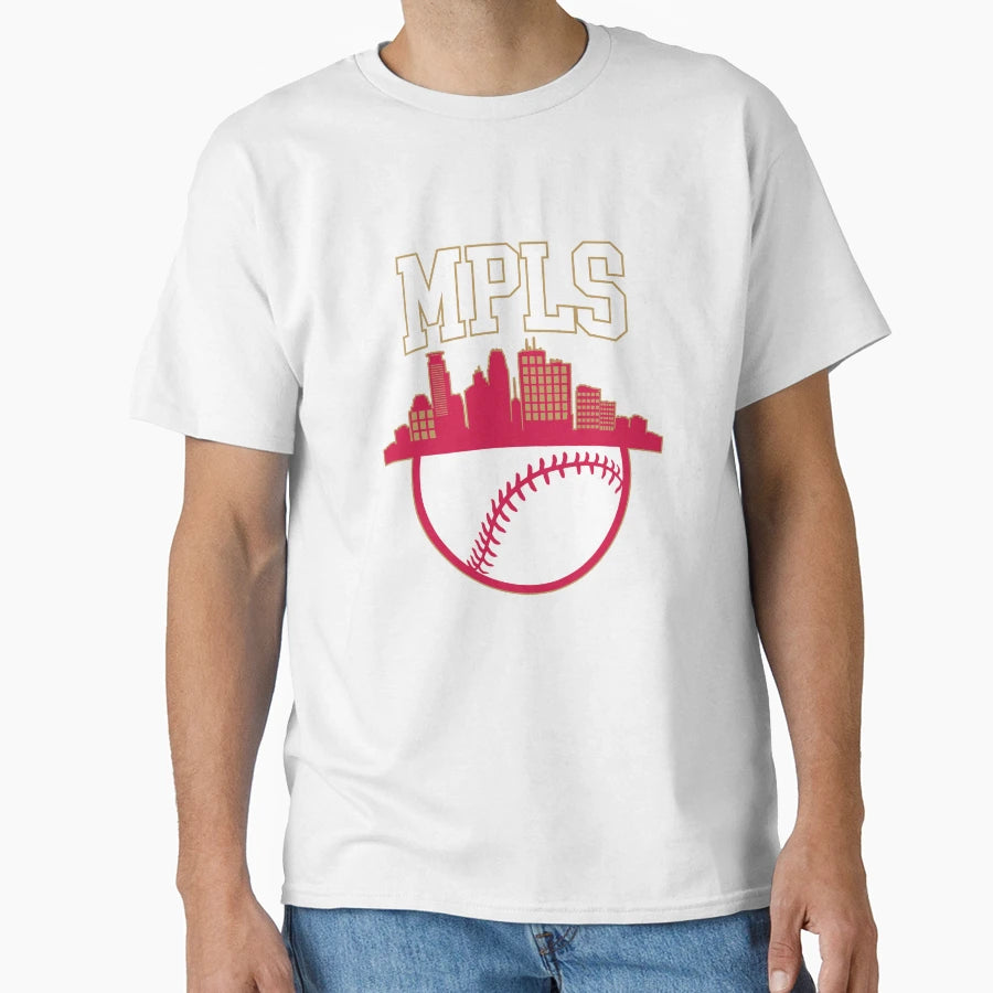 Minnesota Baseball Minimalist Mpls T-Shirt - Graphic Print Men Women - T-Shirt, Sweatshirt, Hoodie