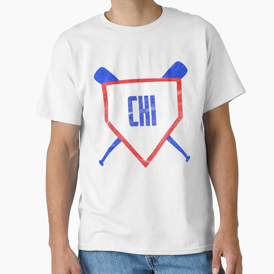 Chicago Abbreviation Baseball Home Plate T-Shirt - Aesthetic Graphic Unisex - T-Shirt, Sweatshirt, Hoodie