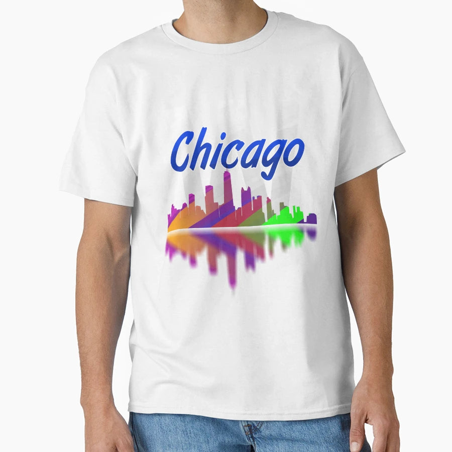Chicago Skyline W T-Shirt - Unique Graphic Men Women - T-Shirt, Sweatshirt, Hoodie