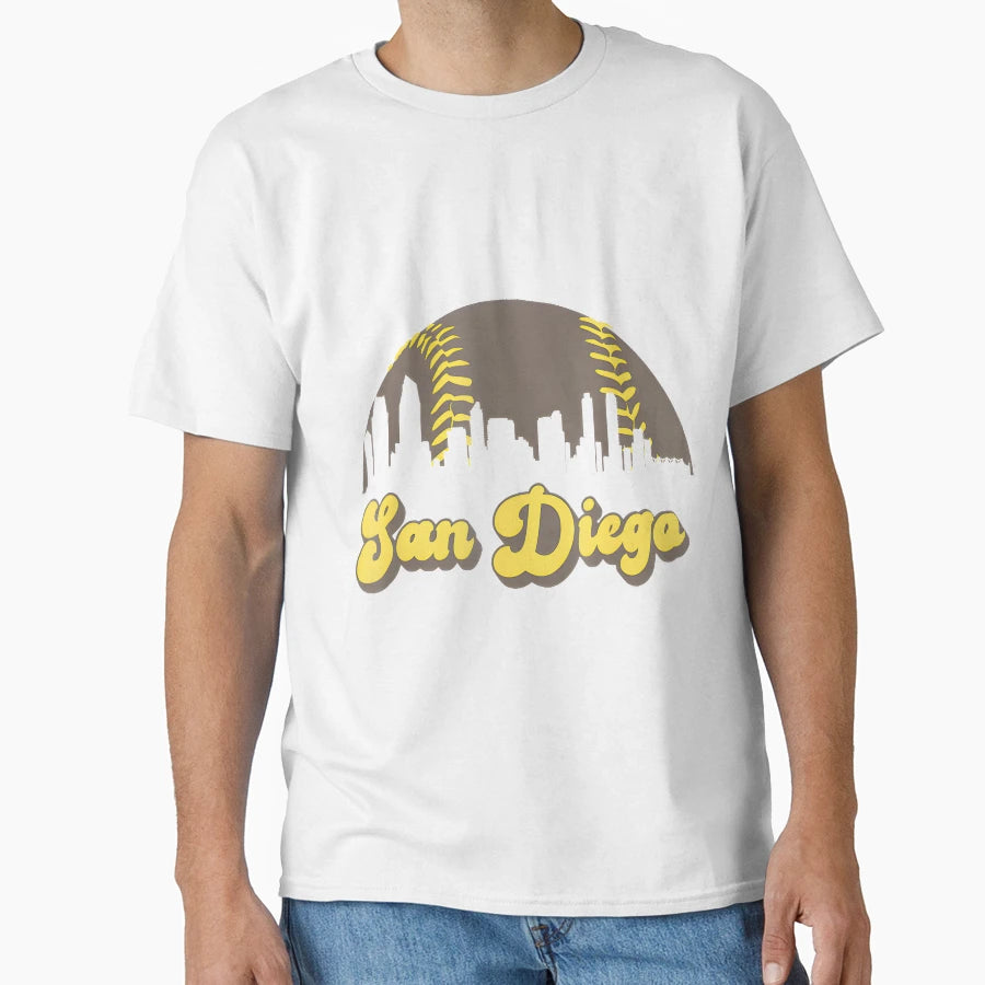 San Diego Baseball Skyline Fan Gift T-Shirt - Unique Graphic for Adults - T-Shirt, Sweatshirt, Hoodie