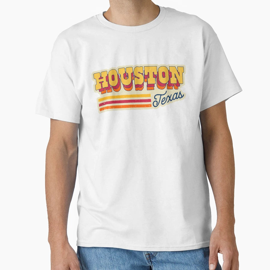 Old School Houston Texas T-Shirt - Fun Novelty Design Unisex - T-Shirt, Sweatshirt, Hoodie