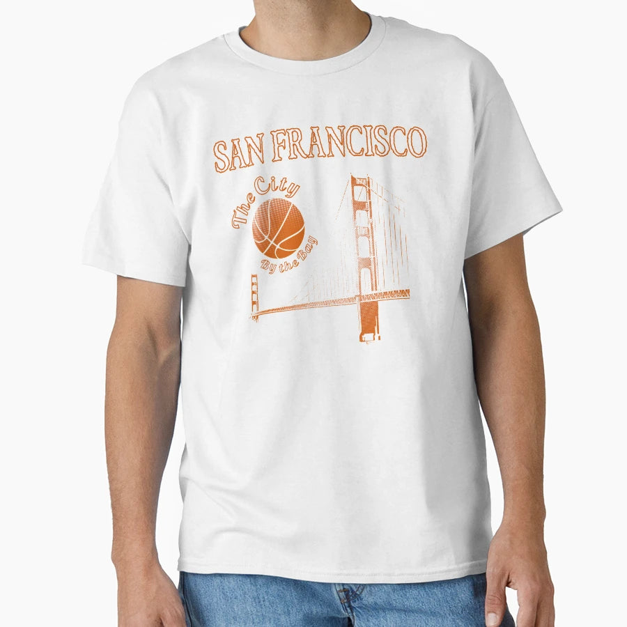 San Francisco Golden Gate Bridge Basketball T-Shirt - Unique Graphic Unisex - T-Shirt, Sweatshirt, Hoodie