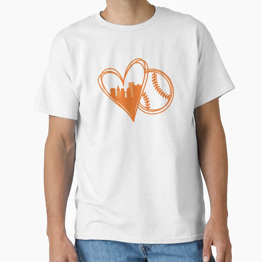 I Love Houston Baseball City Skyline T-Shirt - Novelty Apparel Men Women - T-Shirt, Sweatshirt, Hoodie