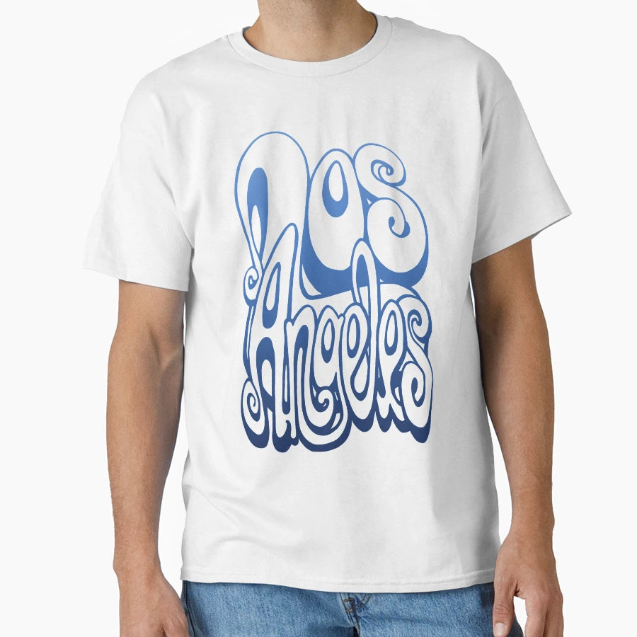 Los Angeles Lettering Art Blue T-Shirt - Streetwear Style Men Women - T-Shirt, Sweatshirt, Hoodie