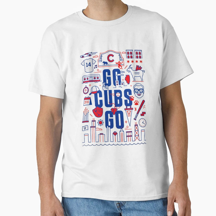 Go Cubs Go Art T-Shirt - Graphic Print for Adults - T-Shirt, Sweatshirt, Hoodie