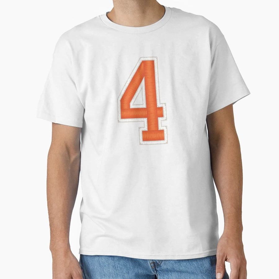 Sports Number 4 Jersey Four Orange T-Shirt - Trendy Graphic Men Women - T-Shirt, Sweatshirt, Hoodie