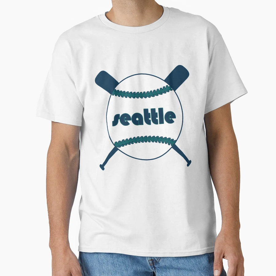 Seattle Throwback Baseball Crossed T-Shirt - Aesthetic Graphic for Adults - T-Shirt, Sweatshirt, Hoodie