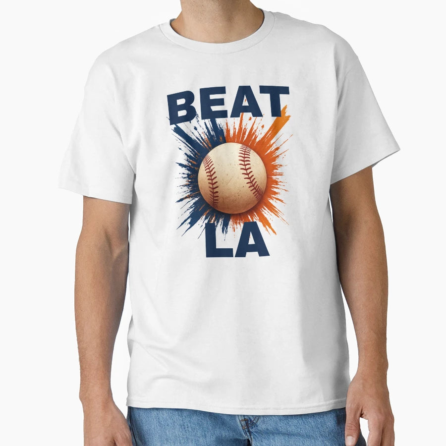 Beat La Sd Blue Text T-Shirt - Trendy Graphic Unisex - T-Shirt, Sweatshirt, Hoodie