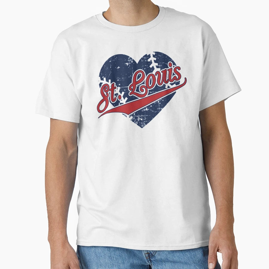 I Love St Louis Missouri Baseball T-Shirt - Minimalist Print Men Women - T-Shirt, Sweatshirt, Hoodie